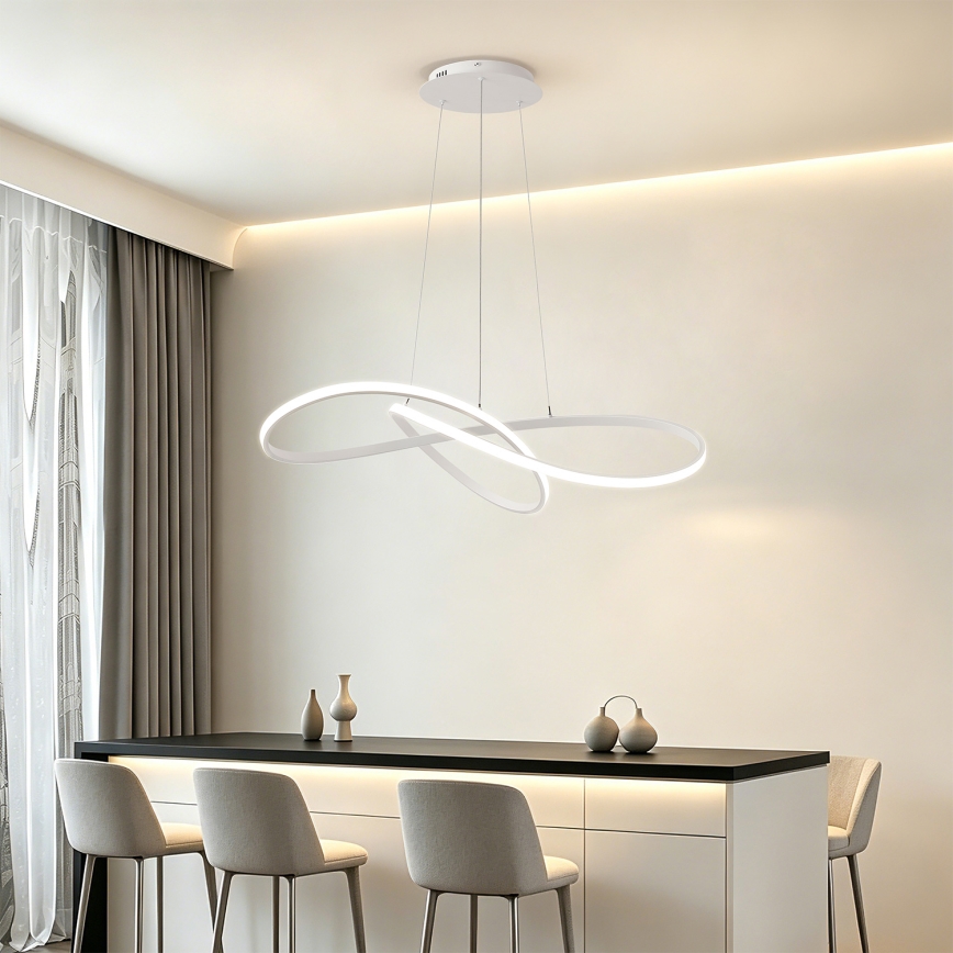 Brilagi - Lámpara colgante LED regulable suspendida por cable INFINITY LED/80W/230V 3000-6000K 80x80 cm blanca + mando a distancia