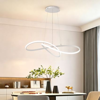 Brilagi - Lámpara colgante LED regulable suspendida por cable INFINITY LED/80W/230V 3000-6000K 80x80 cm blanca + mando a distancia