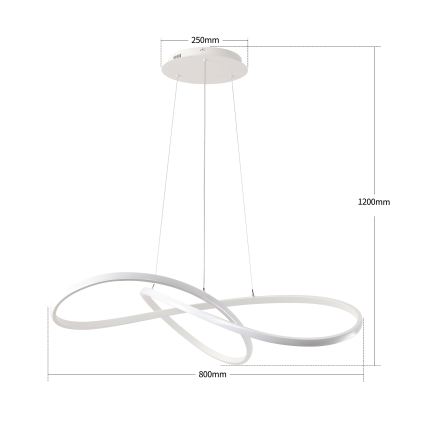 Brilagi - Lámpara colgante LED regulable suspendida por cable INFINITY LED/80W/230V 3000-6000K 80x80 cm blanca + mando a distancia