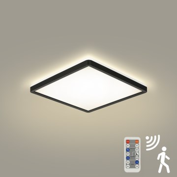 Brilagi - Lámpara LED regulable con sensor de movimiento y crepúsculo ULTRA SLIM LED/18W/230V 30x30 cm + mando a distancia