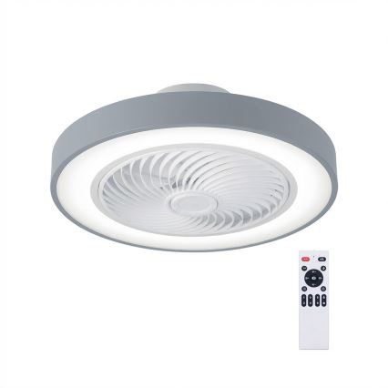 Brilagi - Lámpara de techo LED regulable con ventilador LED/38W/230V 3000-6500K Ø 50 cm gris + mando a distancia