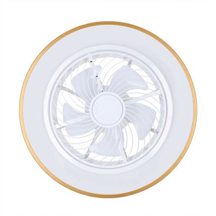 Brilagi - Lámpara de techo LED regulable con ventilador LED/38W/230V 3000-6500K Ø 50 cm dorada + mando a distancia