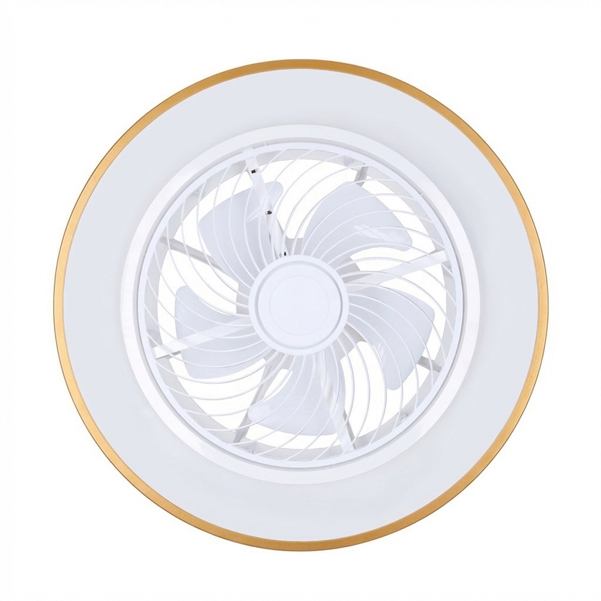 Brilagi - Lámpara de techo LED regulable con ventilador LED/38W/230V 3000-6500K Ø 50 cm dorada + mando a distancia