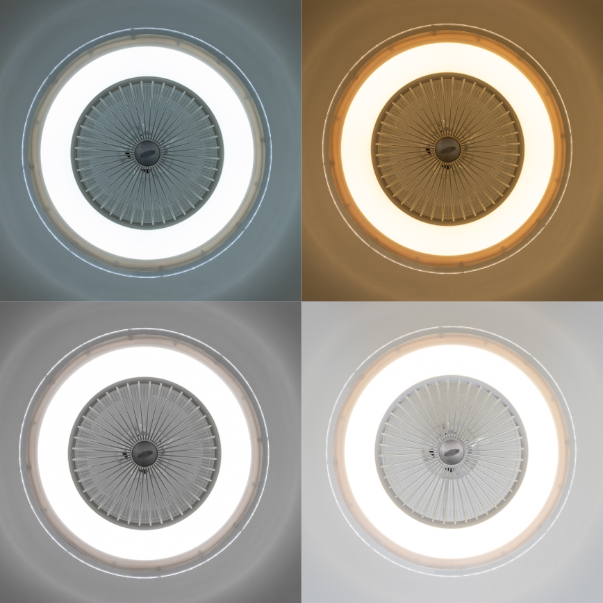 Brilagi - Lámpara LED regulable con ventilador RONDA LED/48W/230V 3000-6000K blanca + mando a distancia