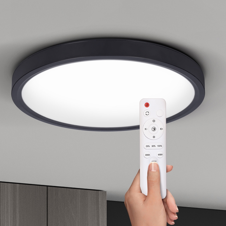 Brilagi - Plafón LED regulable ESTELA LED/36W/230V 3000-6500K ø 30 cm negro + control remoto