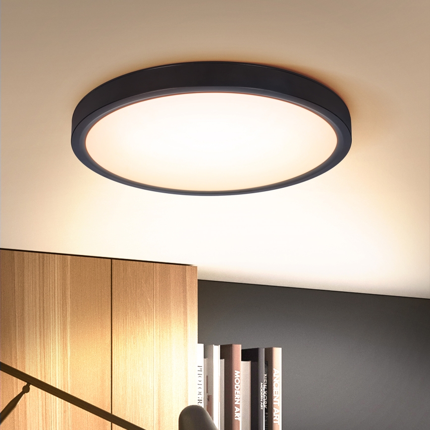 Brilagi - Plafón LED regulable ESTELA LED/36W/230V 3000-6500K ø 30 cm negro + control remoto