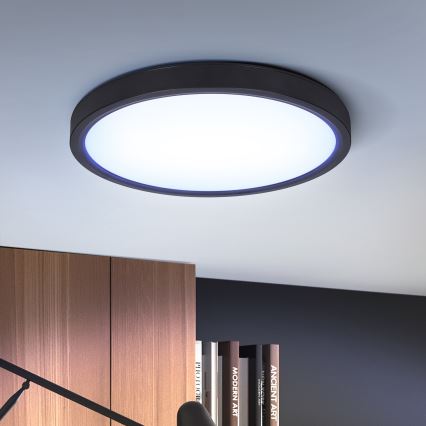 Brilagi - Plafón LED regulable ESTELA LED/36W/230V 3000-6500K ø 30 cm negro + control remoto