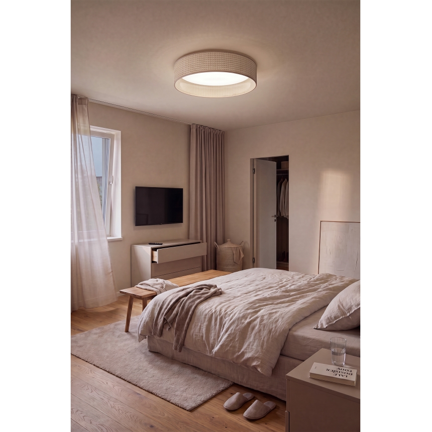 Brilagi - Luminaria de techo LED regulable VELVET SMARTIX STARS LED/36W/230V 3000-6000K diámetro 55 cm beige Wi-Fi Tuya Beacon + mando a distancia