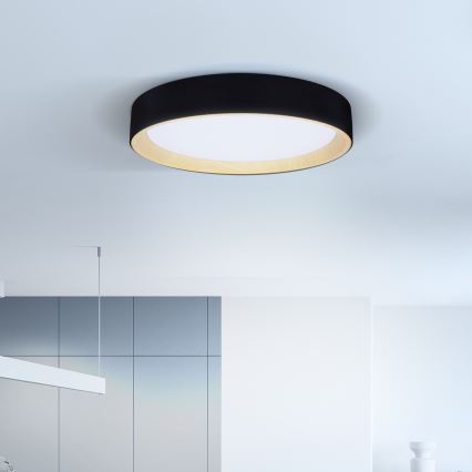 Brilagi - Plafón LED regulable LARIOS LED/48W/230V 3000-6500K ø 39 cm negro + control remoto