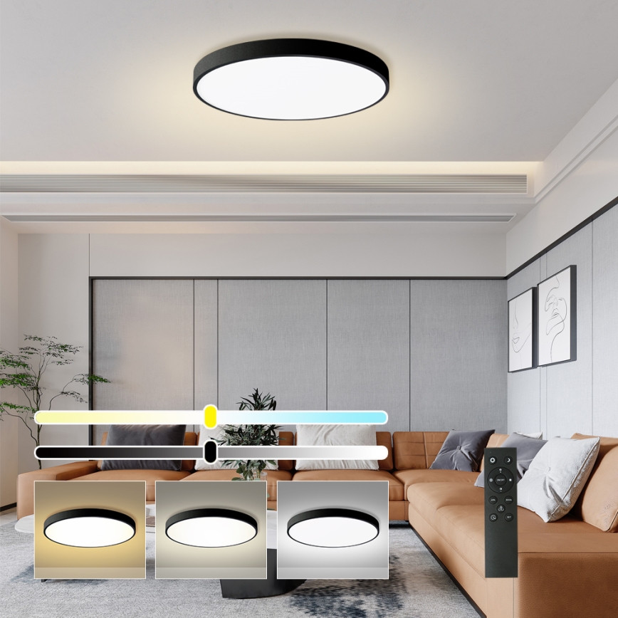Brilagi - Plafón LED regulable POOL SMART LED/100W/230V 3000-6000 K Ø 80 cm Wi‑Fi Tuya negro + control remoto