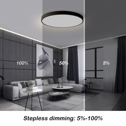 Brilagi - Plafón LED regulable POOL SMART LED/100W/230V 3000-6000 K Ø 80 cm Wi‑Fi Tuya negro + control remoto
