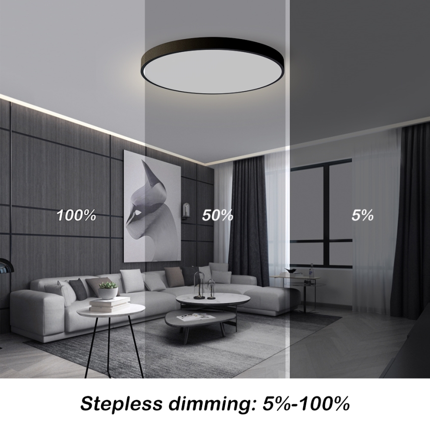 Brilagi - Plafón LED regulable POOL SMART LED/100W/230V 3000-6000 K Ø 80 cm Wi‑Fi Tuya negro + control remoto