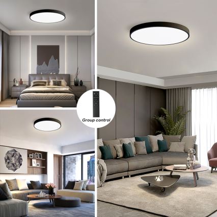 Brilagi - Plafón LED regulable POOL SMART LED/100W/230V 3000-6000 K Ø 80 cm Wi‑Fi Tuya negro + control remoto