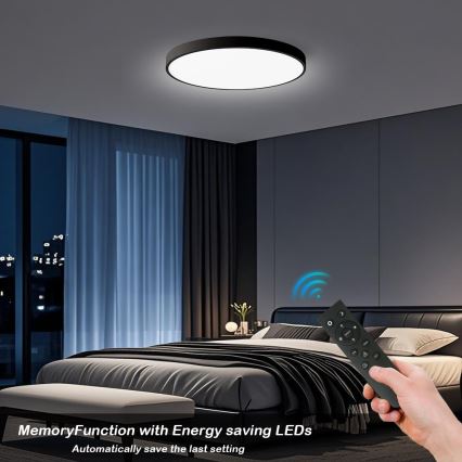 Brilagi - Plafón LED regulable POOL SMART LED/100W/230V 3000-6000 K Ø 80 cm Wi‑Fi Tuya negro + control remoto