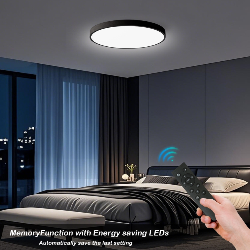Brilagi - Plafón LED regulable POOL SMART LED/100W/230V 3000-6000 K Ø 80 cm Wi‑Fi Tuya negro + control remoto