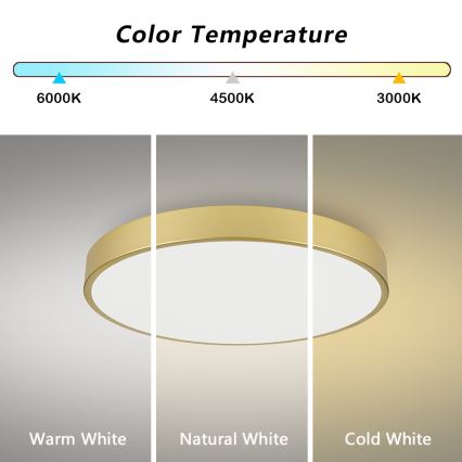 Brilagi - Luminaria de techo LED regulable POOL SMART LED/100W/230V 3000-6000K 80 cm dorado Wi-Fi Tuya + mando a distancia