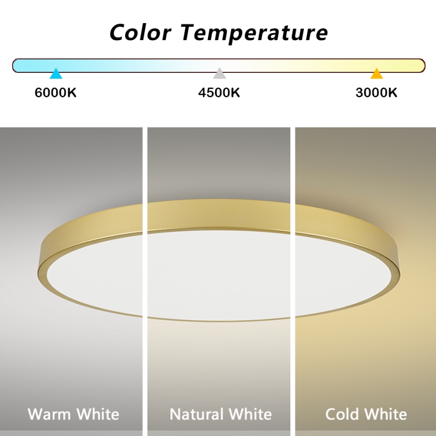 Brilagi - Luminaria de techo LED regulable POOL SMART LED/180W/230V 3000-6000K 120 cm dorada Wi-Fi Tuya + mando a distancia