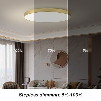 Brilagi - Luminaria de techo LED regulable POOL SMART LED/180W/230V 3000-6000K 120 cm dorada Wi-Fi Tuya + mando a distancia