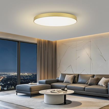 Brilagi - Luminaria de techo LED regulable POOL SMART LED/180W/230V 3000-6000K 120 cm dorada Wi-Fi Tuya + mando a distancia