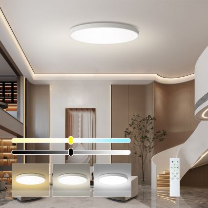 Brilagi - Plafón LED regulable POOL SMART LED/180W/230V 3000-6000K Ø120 cm Wi-Fi Tuya blanco + mando a distancia