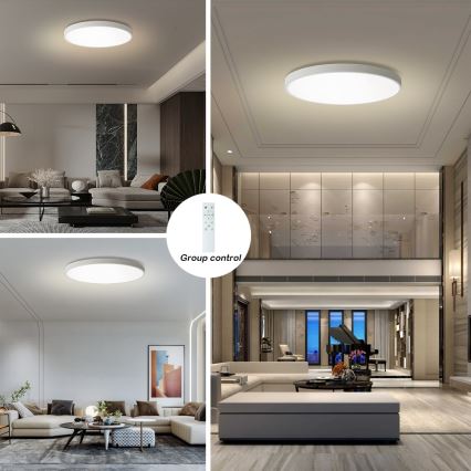 Brilagi - Plafón LED regulable POOL SMART LED/180W/230V 3000-6000K Ø120 cm Wi-Fi Tuya blanco + mando a distancia