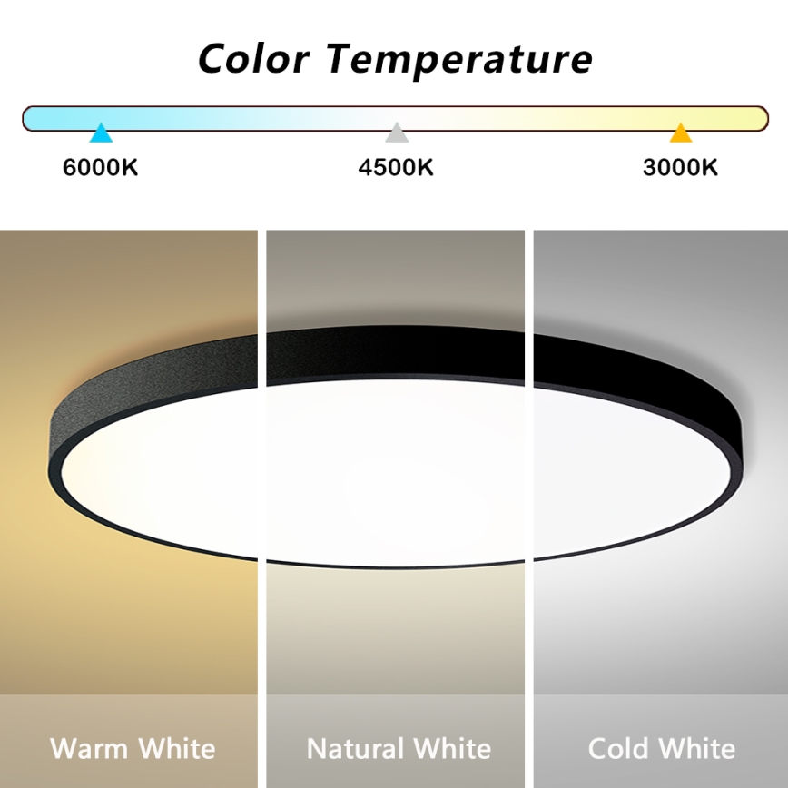 Brilagi - Luminaria de techo LED regulable POOL SMART LED/180W/230V 3000-6000K Ø 120 cm Wi-Fi Tuya negra + mando a distancia