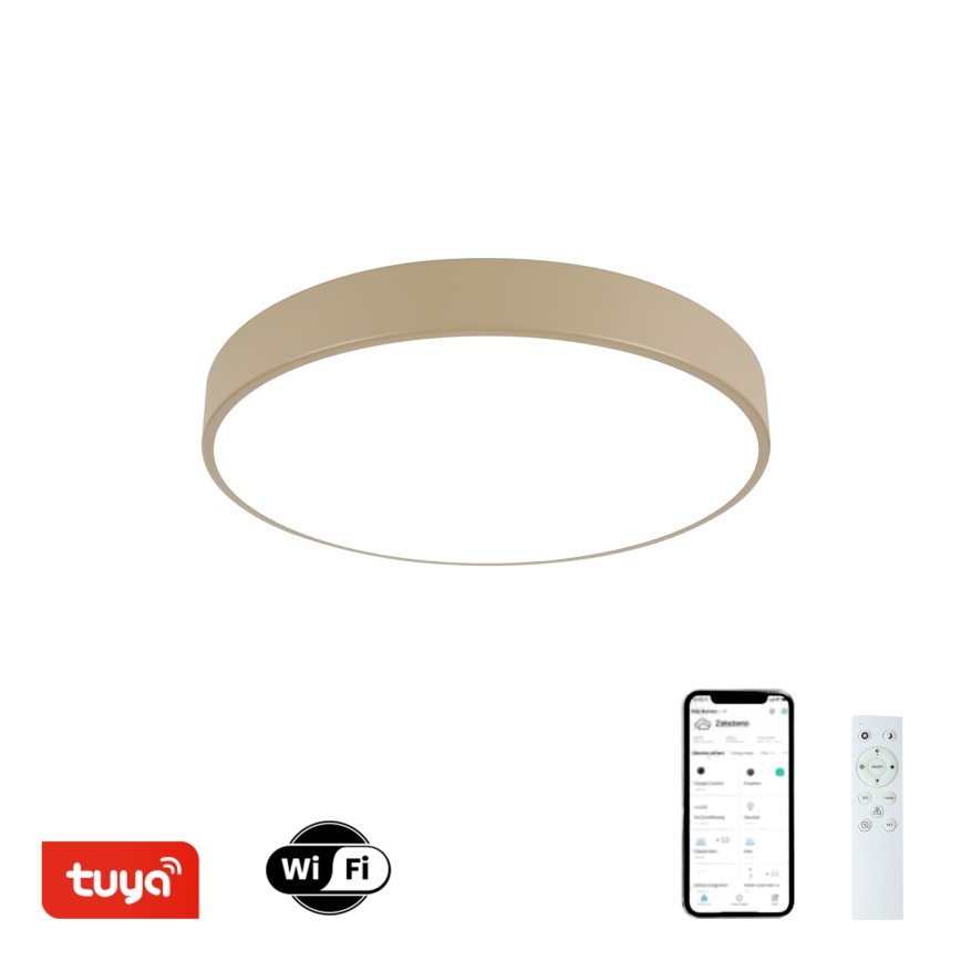 Brilagi - Plafón LED regulable POOL SMART LED/48W/230V 3000–6000K Ø 40 cm Wi‑Fi Tuya beige + mando a distancia
