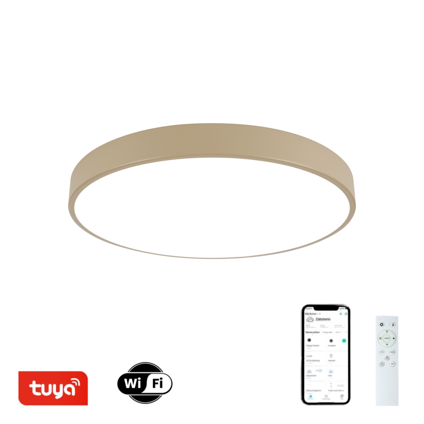 Brilagi - Luminaria de techo LED regulable POOL SMART LED/60W/230V 3000-6000K diámetro 50 cm Wi-Fi Tuya beige + mando a distancia