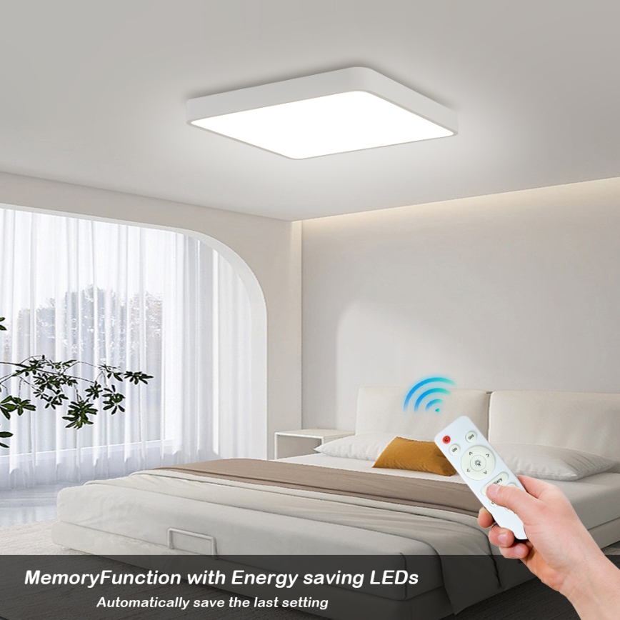 Brilagi - Lámpara de techo LED regulable POOL SQUARE LED/48W/230V 3000-6000K 50x50 cm blanca + mando a distancia