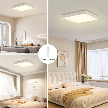 Brilagi - Lámpara de techo LED regulable POOL SQUARE LED/48W/230V 3000-6000K 50x50 cm blanca + mando a distancia