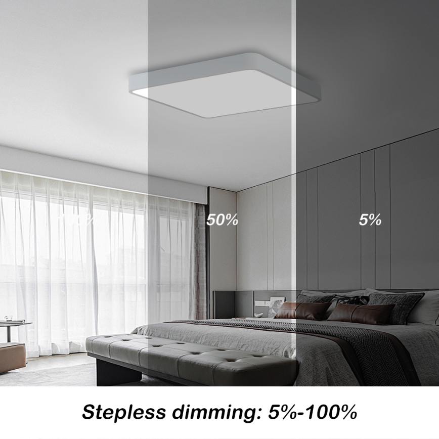 Brilagi - Lámpara de techo LED regulable POOL SQUARE LED/48W/230V 3000-6000K 50x50 cm blanca + mando a distancia