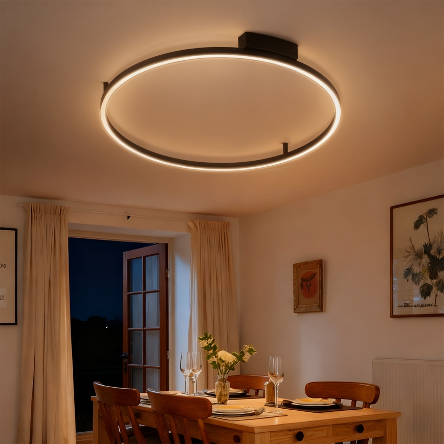 Brilagi - Luminaria de techo LED regulable PORTOFINO LED/60W/230V 3000-6000K diámetro 80 cm negra + mando a distancia