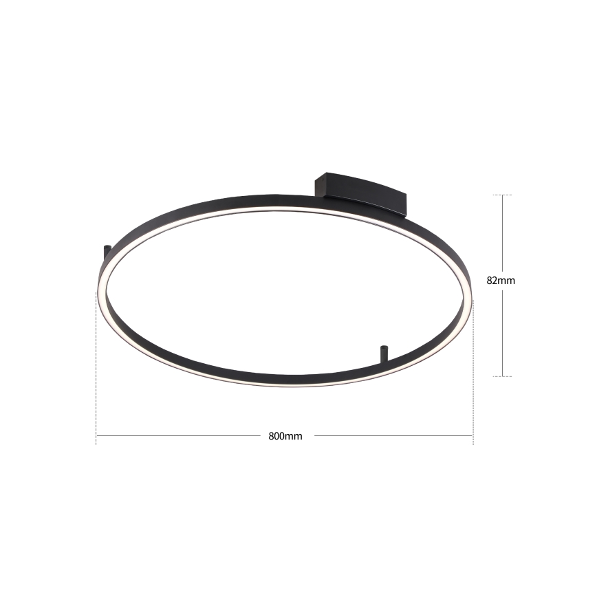 Brilagi - Luminaria de techo LED regulable PORTOFINO LED/60W/230V 3000-6000K diámetro 80 cm negra + mando a distancia