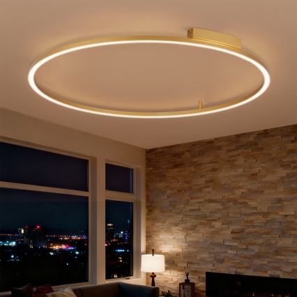 Brilagi - Lámpara de techo LED regulable PORTOFINO LED/85W/230V 3000-6000K Ø 120 cm en dorado + mando a distancia