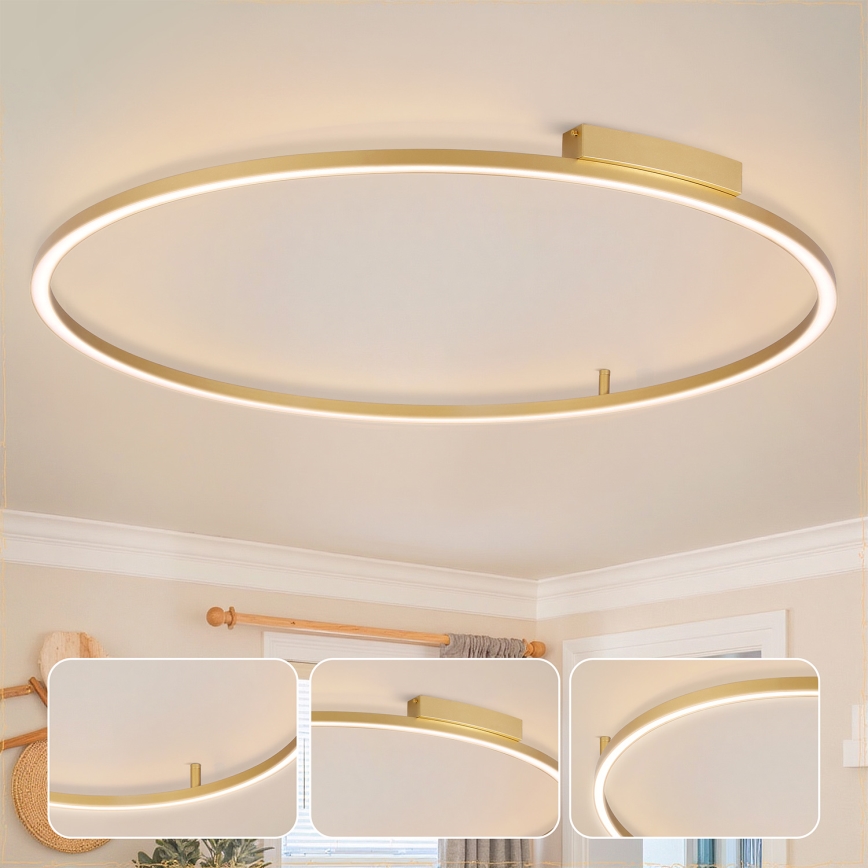 Brilagi - Lámpara de techo LED regulable PORTOFINO LED/85W/230V 3000-6000K Ø 120 cm en dorado + mando a distancia