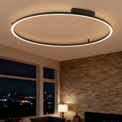 Brilagi - Lámpara de techo LED regulable PORTOFINO LED/85W/230V 3000-6000K diámetro 120 cm negra + mando a distancia