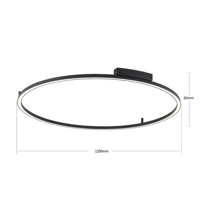 Brilagi - Lámpara de techo LED regulable PORTOFINO LED/85W/230V 3000-6000K diámetro 120 cm negra + mando a distancia