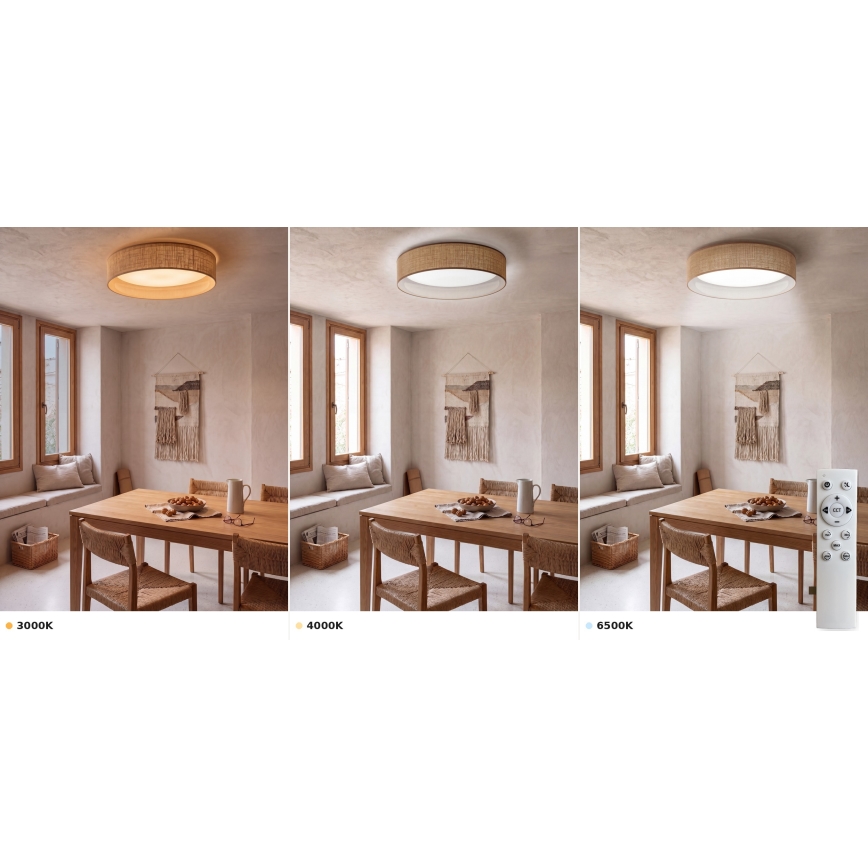 Brilagi - Plafón LED regulable VELVET SMART VARI LED/24W/230V 3000-6500K diámetro 45 cm beige + mando a distancia