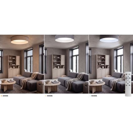 Brilagi - Luminaria de techo LED regulable VELVET SMART VARI LED/24W/230V 3000-6500K Ø 45 cm gris + mando a distancia