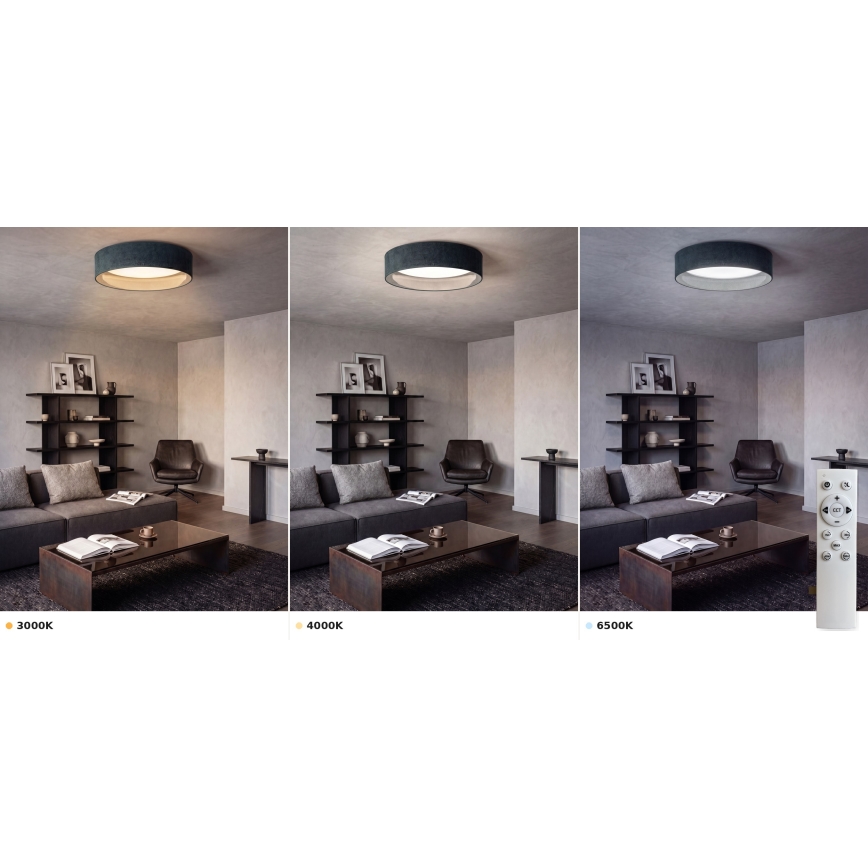 Brilagi - Luminaria de techo LED regulable VELVET SMART VARI LED/24W/230V 3000-6500K diámetro 45 cm verde + mando a distancia