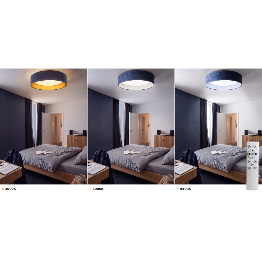 Brilagi - Lámpara de techo LED regulable VELVET SMART VARI LED/36W/230V 3000-6500K Ø 55 cm azul + mando a distancia