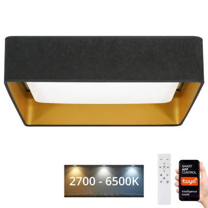 Brilagi - Plafón LED regulable VELVET SQUARE SMART LED/36W/230V 2700-6500K Wi-Fi Tuya + mando a distancia gris