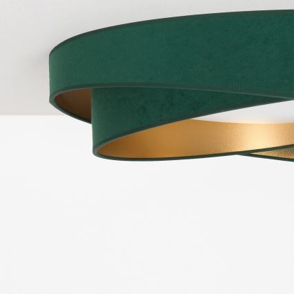 BRILAGI - Lámpara de techo LED regulable VELVET TWIST LED/36W/230V 3000-6000K diámetro 65 cm Wi-Fi Tuya Beacon verde/dorado + control remoto