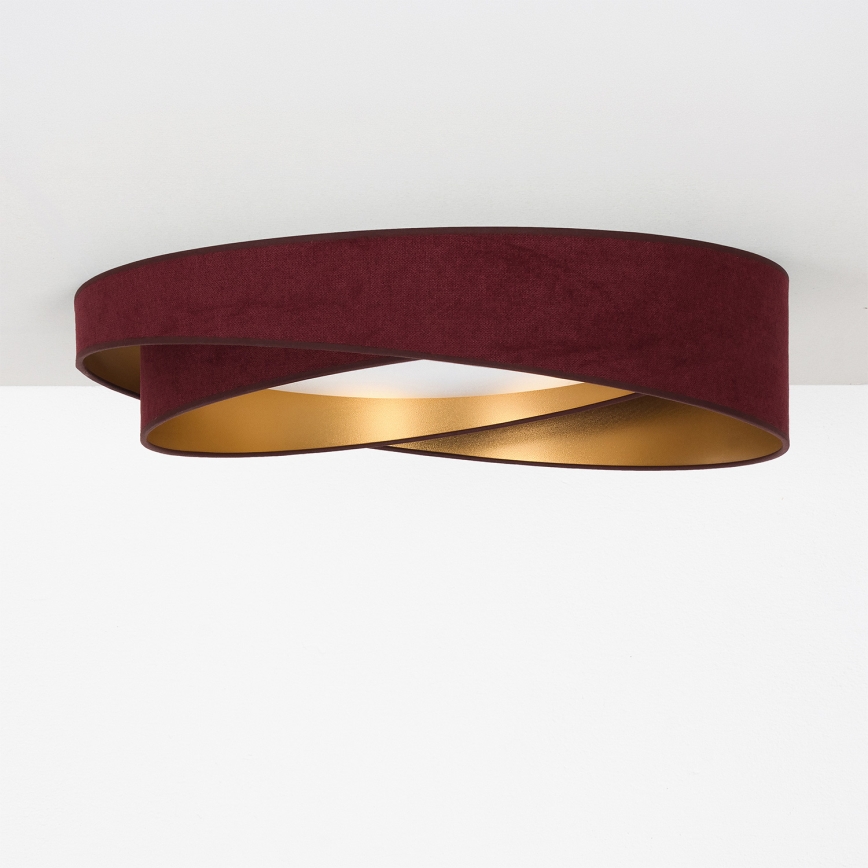 BRILAGI - Luminaria de techo regulable VELVET TWIST LED/36W/230V 3000-6000K Ø 65 cm Wi-Fi Tuya Beacon burdeos/dorado + mando a distancia