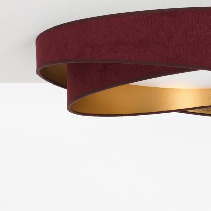 BRILAGI - Luminaria de techo regulable VELVET TWIST LED/36W/230V 3000-6000K Ø 65 cm Wi-Fi Tuya Beacon burdeos/dorado + mando a distancia