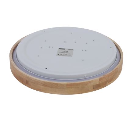 Brilagi - Lámpara de techo LED regulable WOODROUND LED/30W/230V 3000-6000K diámetro 40 cm madera CRI 90 + mando a distancia