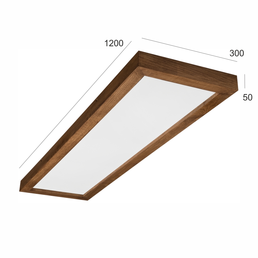 Brilagi - Luz de techo LED regulable para baño WOODY FRAME LED/50W/230V roble cereza 120x30 cm 3000-6000K IP44 + control remoto