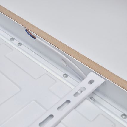 Brilagi - Luz de techo LED regulable para baño WOODY FRAME LED/50W/230V roble 60x60 cm 3000-6000K IP44 + control remoto
