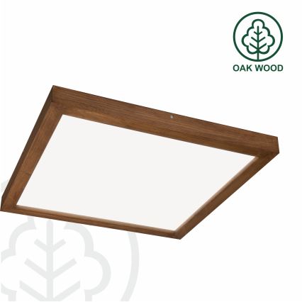Brilagi - Luz de techo LED regulable para baño WOODY FRAME LED/50W/230V roble cereza 60x60 cm 3000-6000K IP44 + control remoto