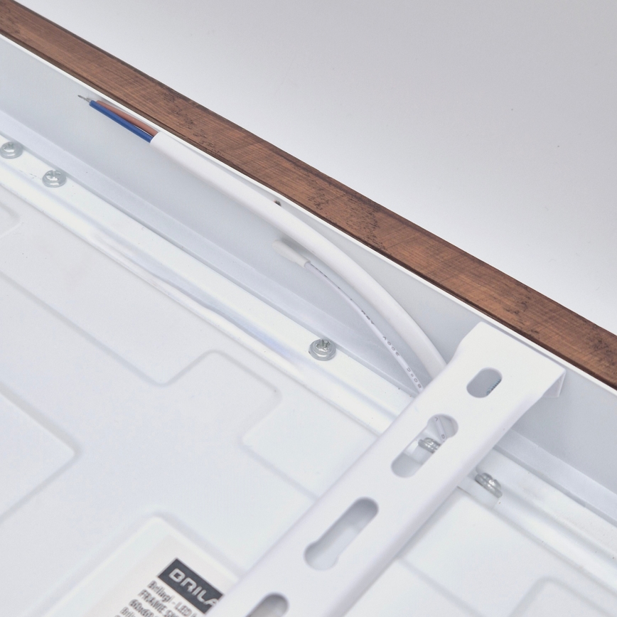 Brilagi - Luz de techo LED regulable para baño WOODY FRAME LED/50W/230V roble cereza 60x60 cm 3000-6000K IP44 + control remoto